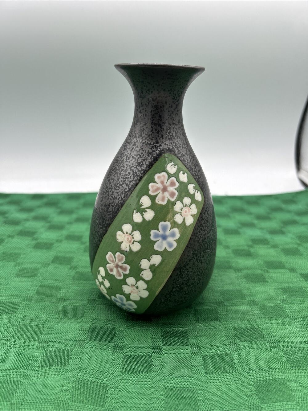Miyabi Sake Pitcher Cherry And Plum Blossom Floral Textured Pottery Tokkuri